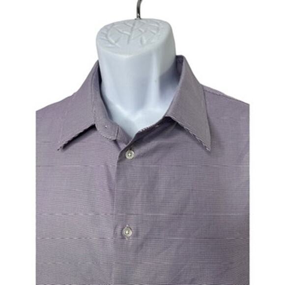 Emporio Armani New York Purple Long Sleeve Button Up Shirt Men's 43 17 - Picture 5 of 8